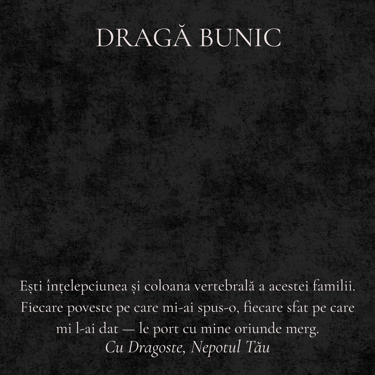 Cardul cu mesaj pentru Bunicul Meu (pătrat)