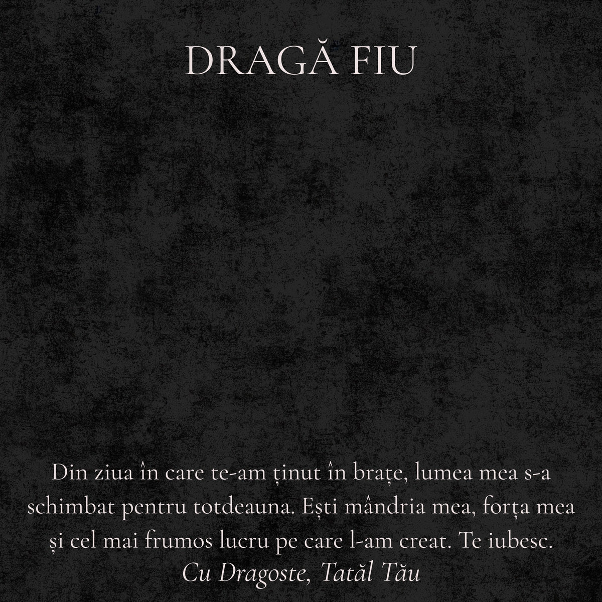 Cardul cu mesaj pentru Fiul Meu (pătrat)