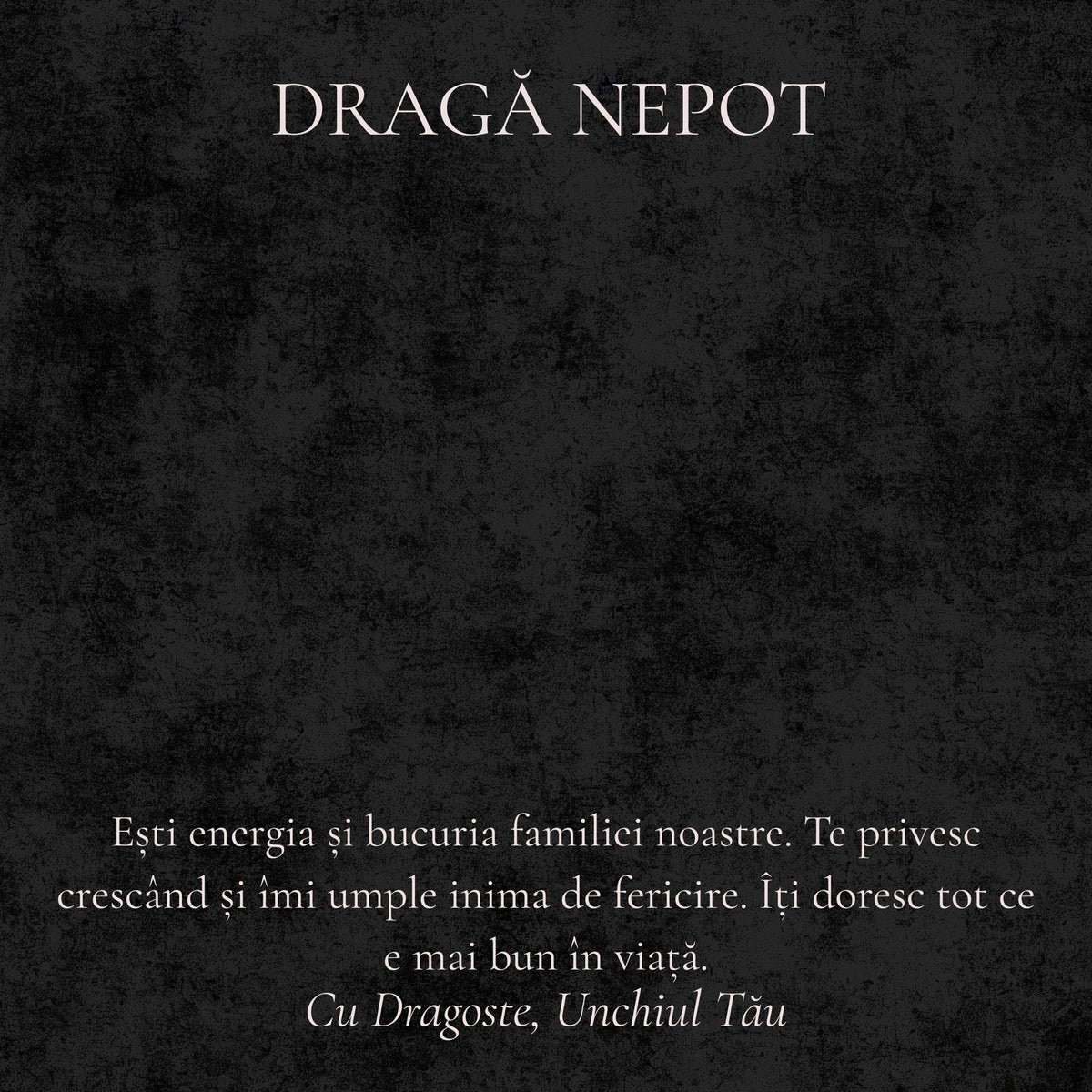 Cardul cu mesaj pentru Nepotul Meu (pătrat)