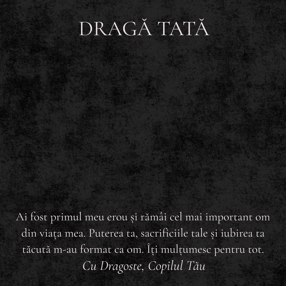 Cardul cu mesaj pentru Tatăl Meu (pătrat)